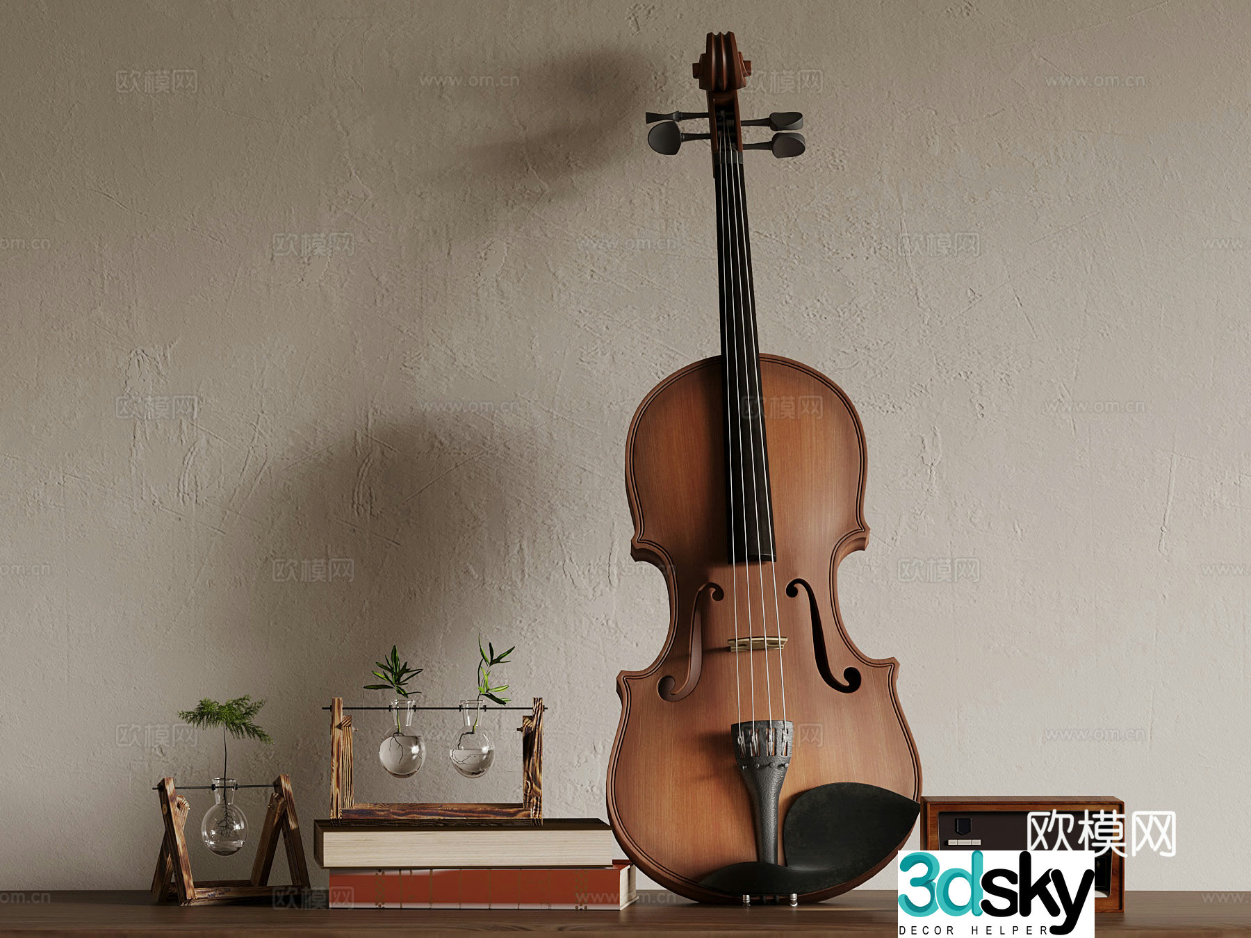 Ornament combination modern guitar audio ornament 3d model