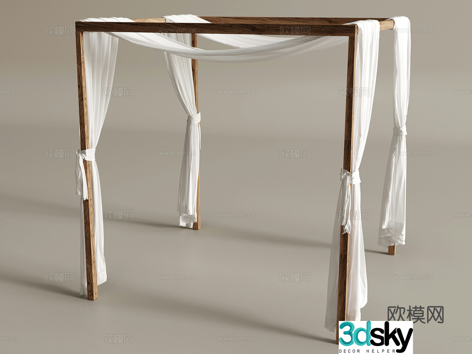 Modern drapery bedding 3d model