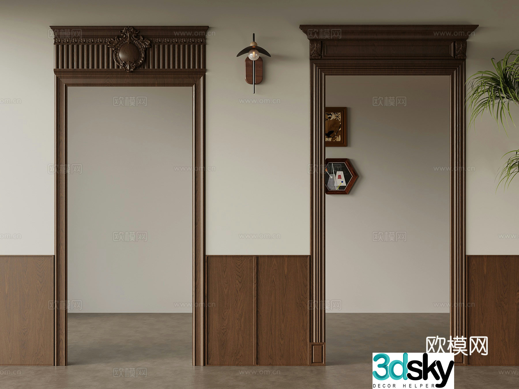 Door cover French medieval door cover 3d model