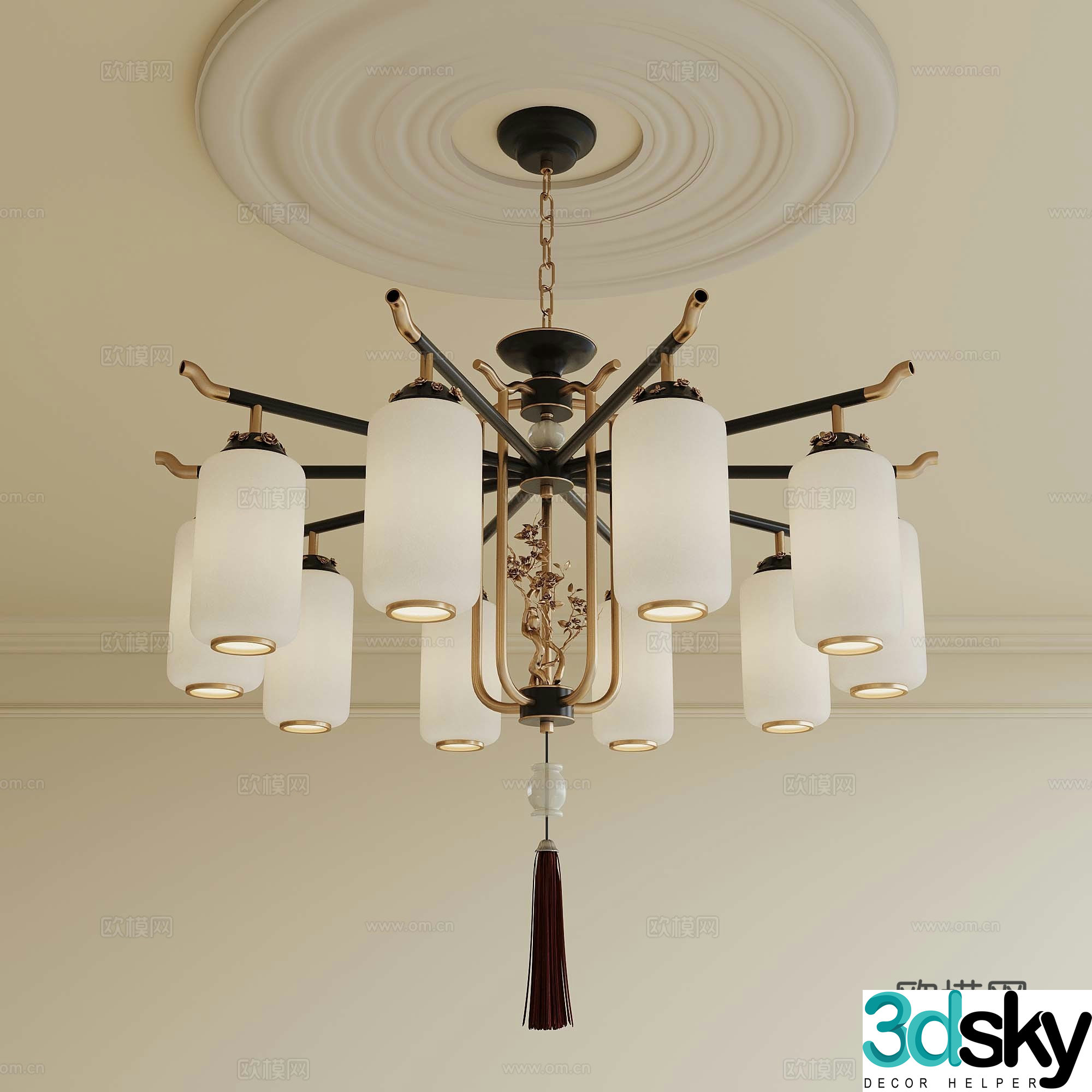 New Chinese chandelier 3D model