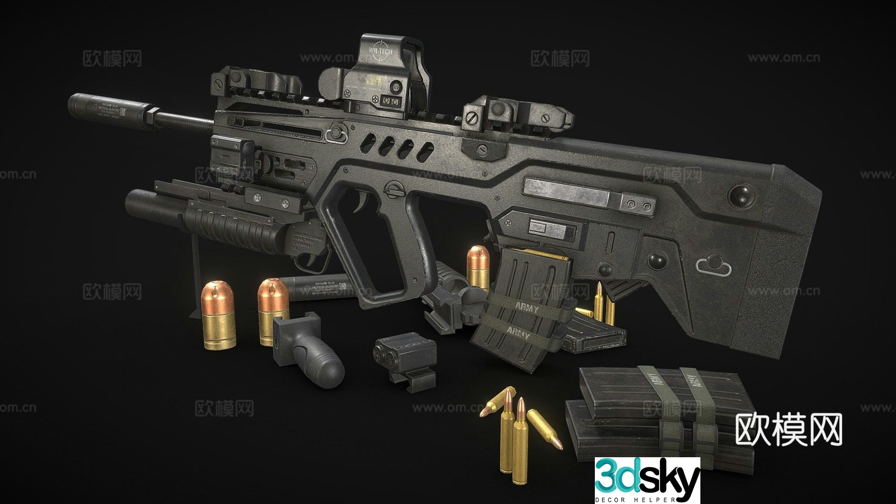 TAR 21 assault rifle customization (game model) 3d model