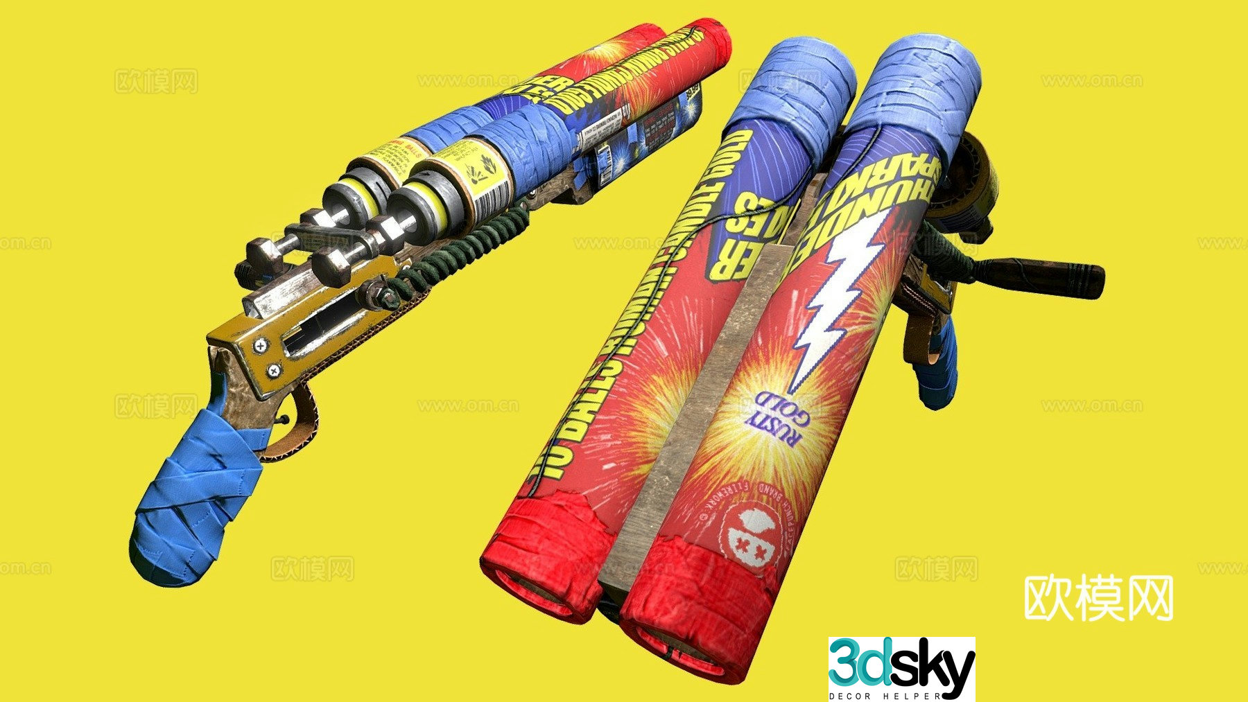 Double Barrel Fireworks - (DBS) Corrosive Skin 3d model