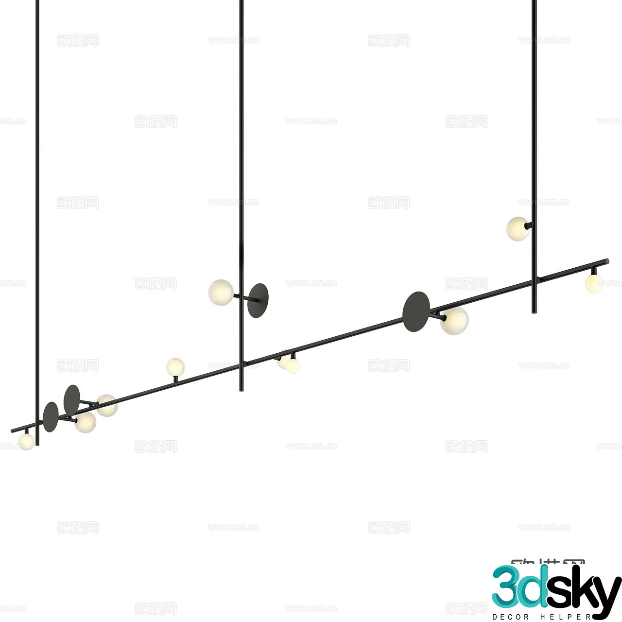 Rakumba modern chandelier minimalist chandelier multi-head chandelier simple chandelier 3d model