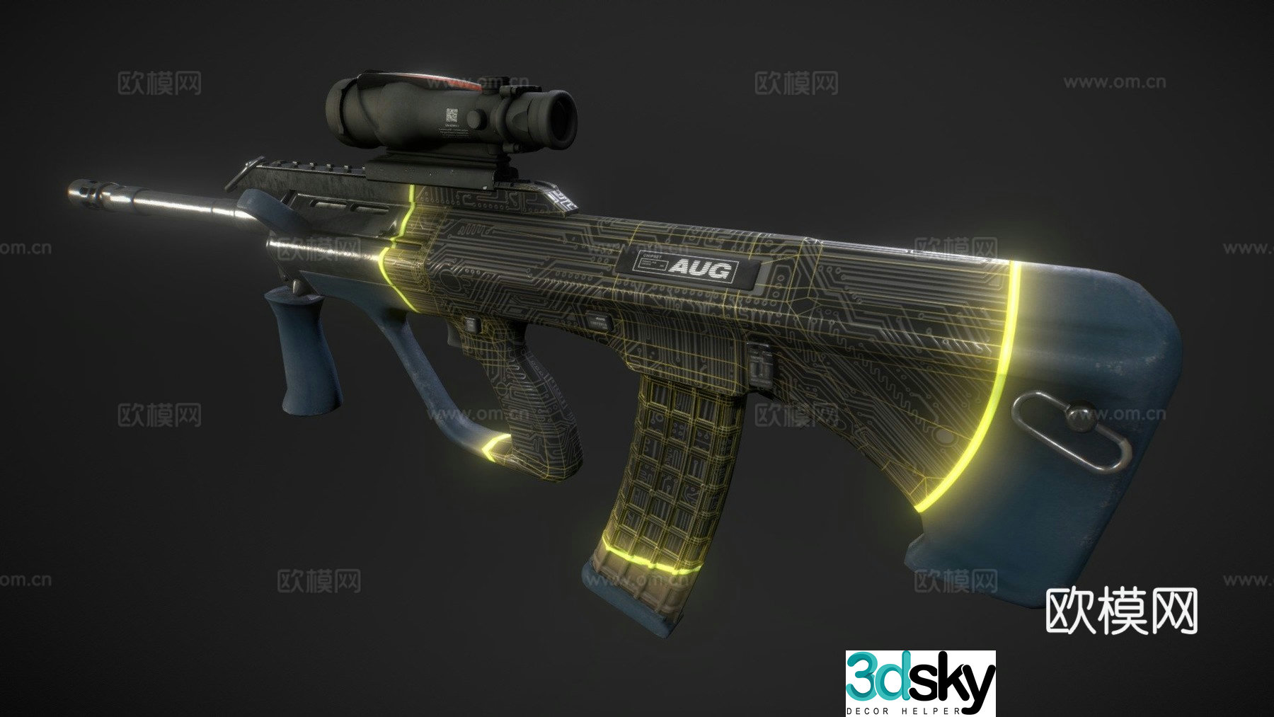 AUG-chipset (yellow) 3d model
