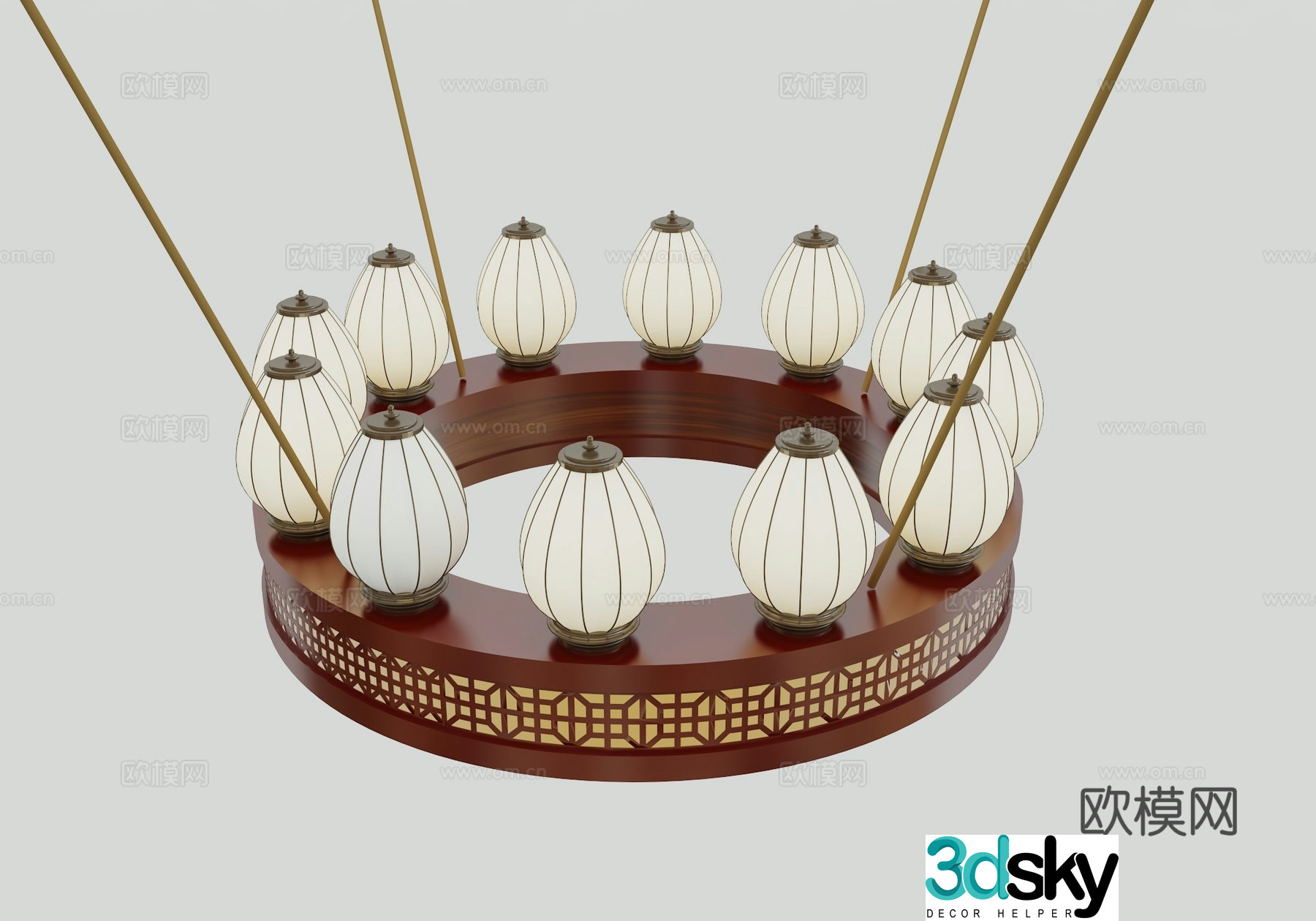 New Chinese chandelier 3D model