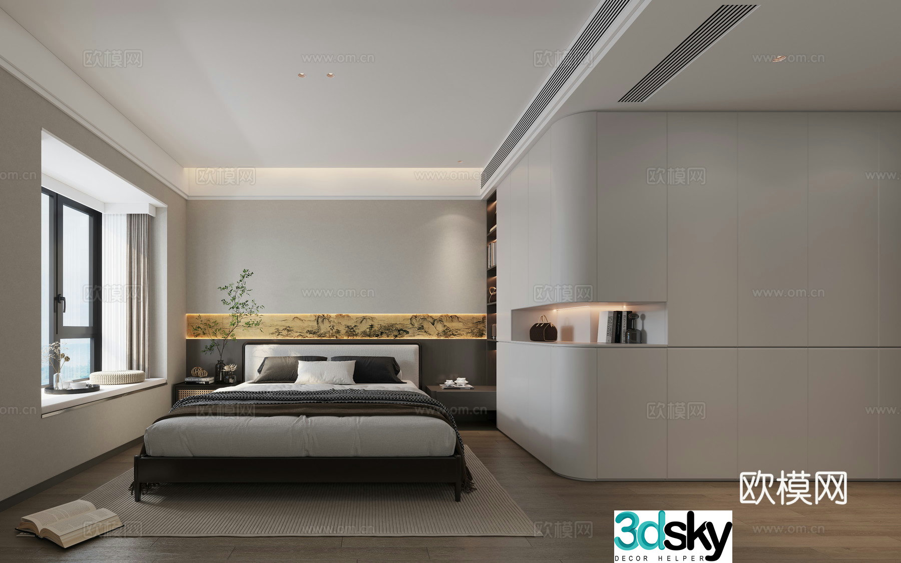 New Chinese style Chinese style bedroom 3D model