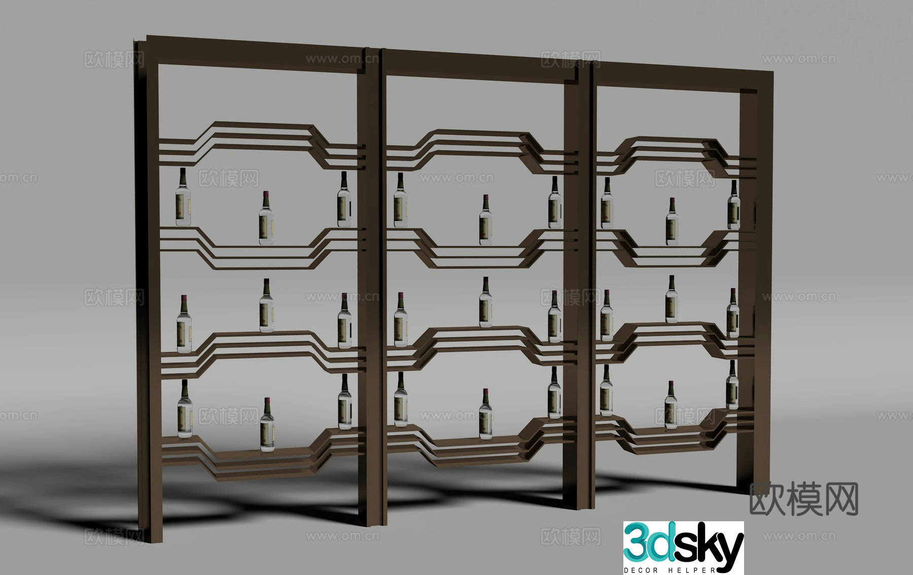 Modern wine rack 3d model