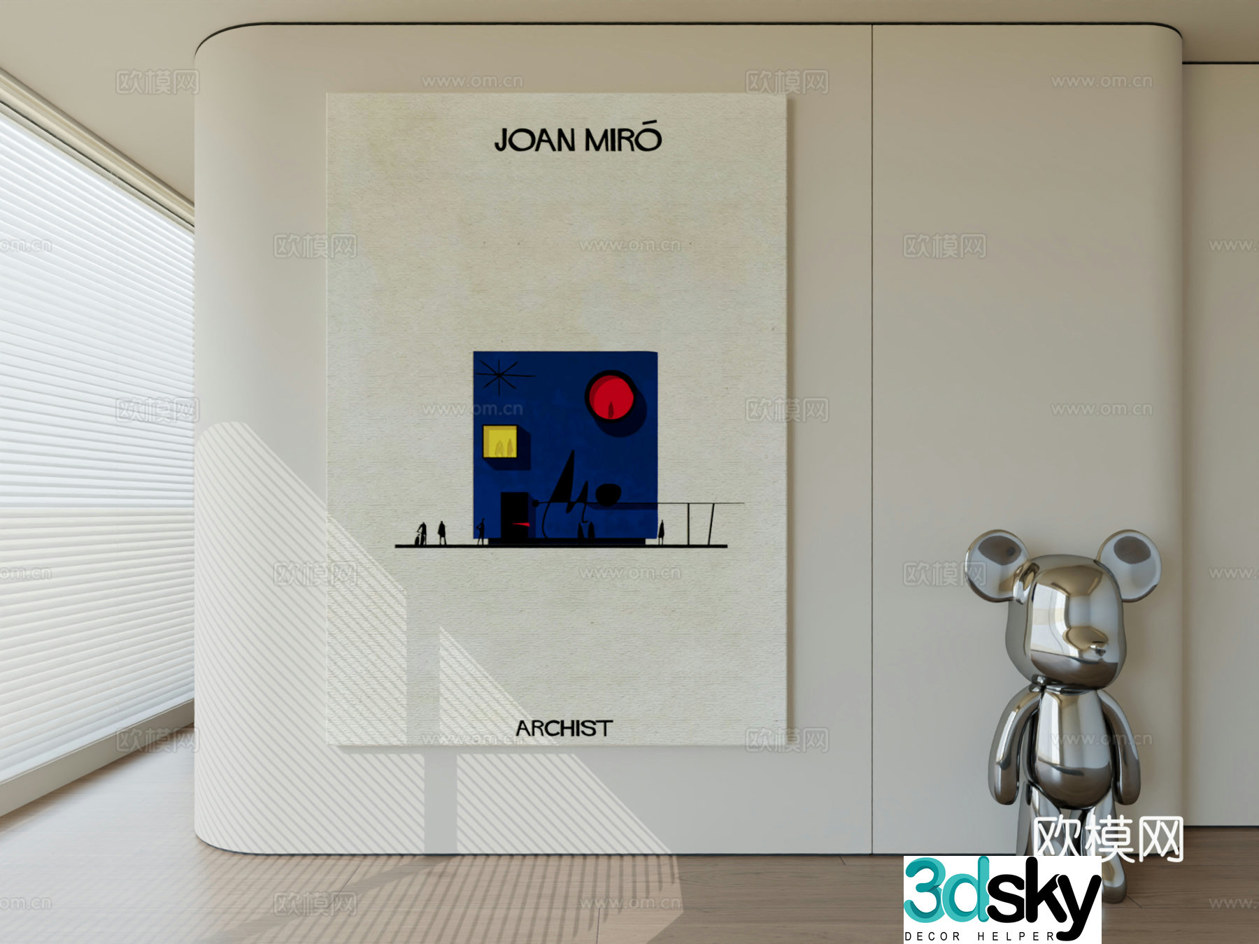 Modern minimalist hanging painting abstract art hanging painting 3d model