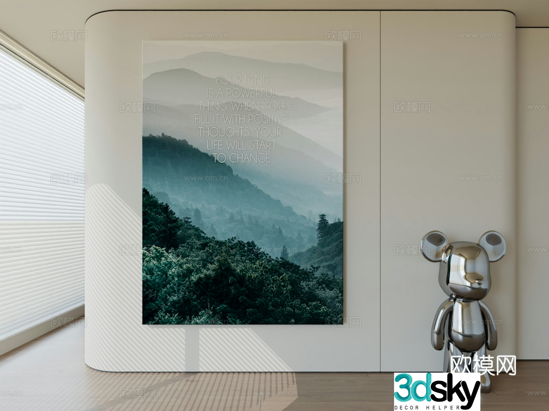 Modern minimalist hanging painting abstract art hanging painting 3d model