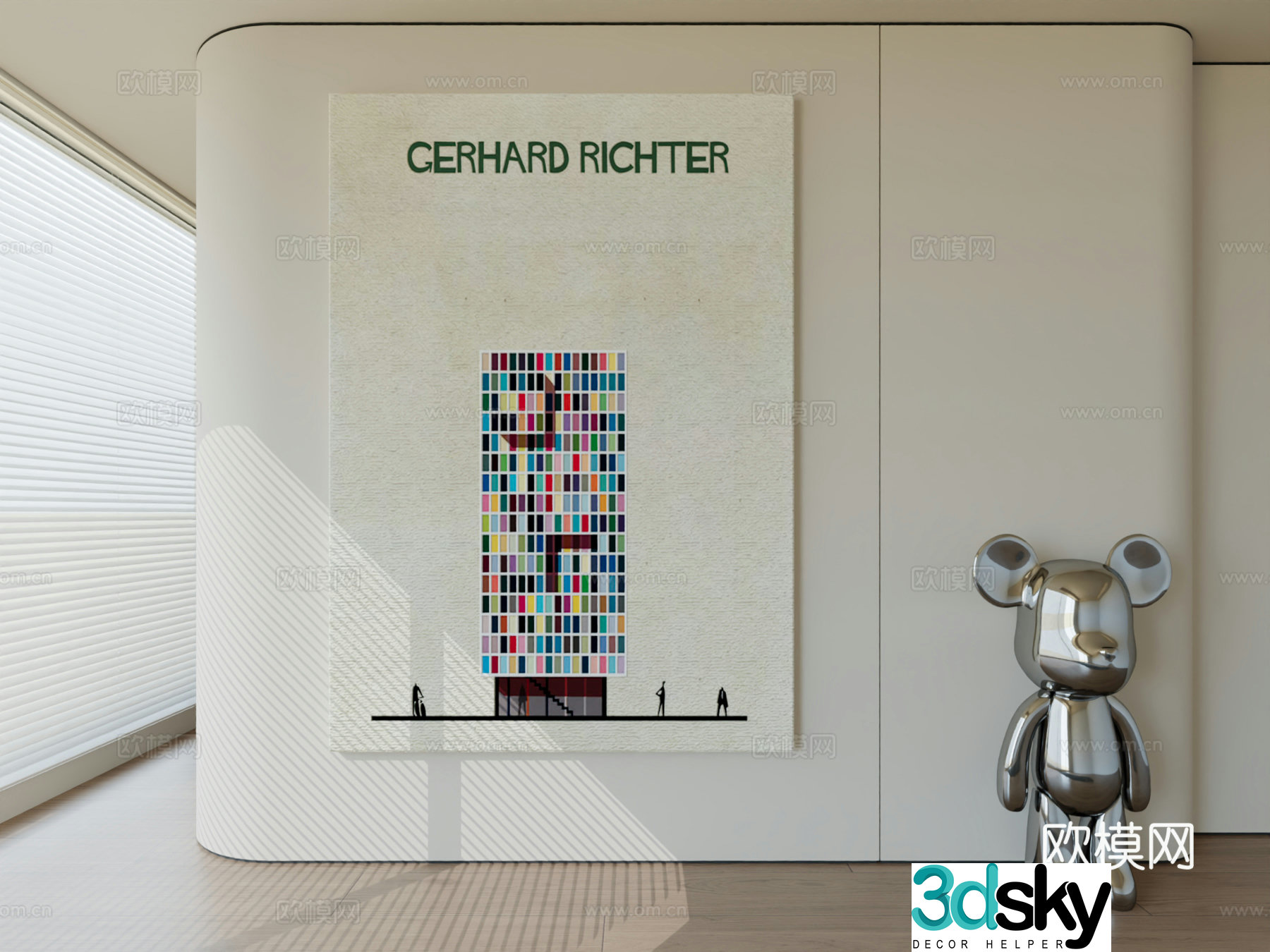 Modern minimalist hanging painting abstract art hanging painting 3d model