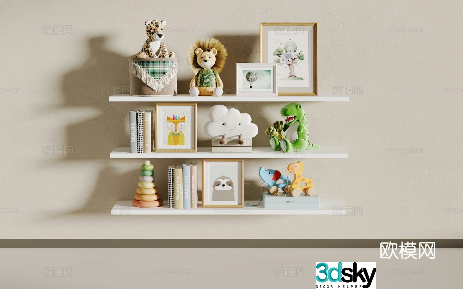 Children’s bookshelf 3d model