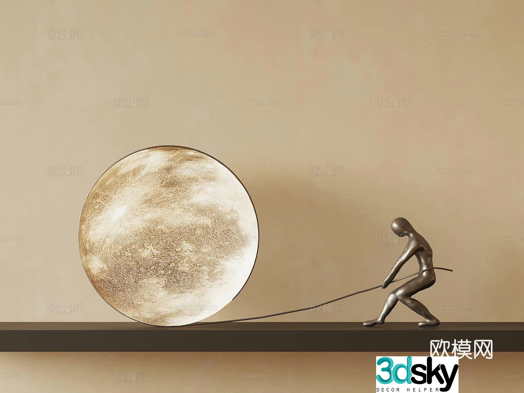 Modern moonlight decorative ornaments 3d model