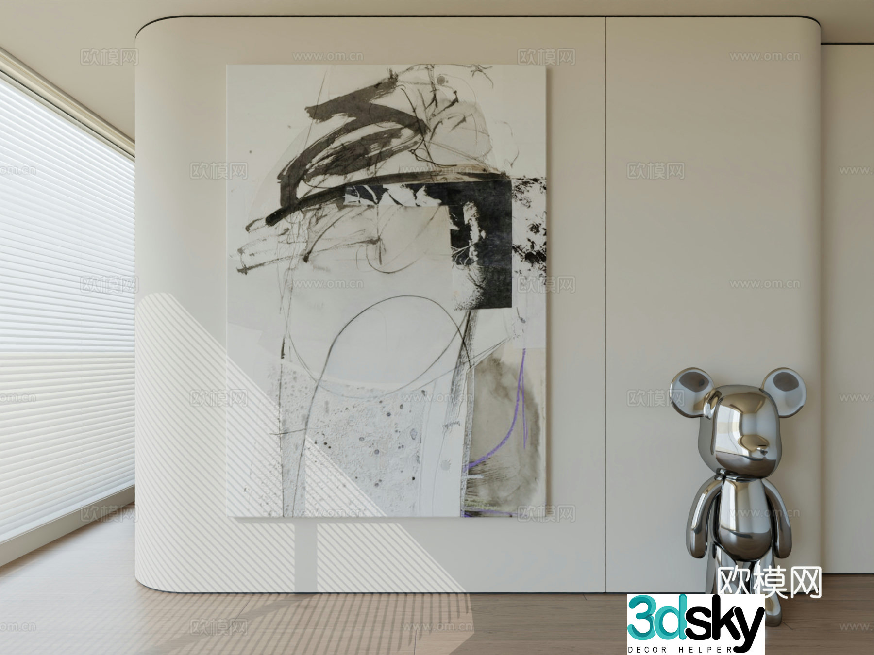 Modern minimalist hanging painting abstract art hanging painting 3d model