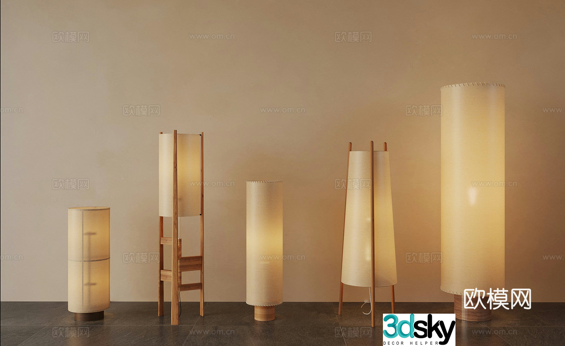 New Chinese style floor lamp modern floor lamp 3D model