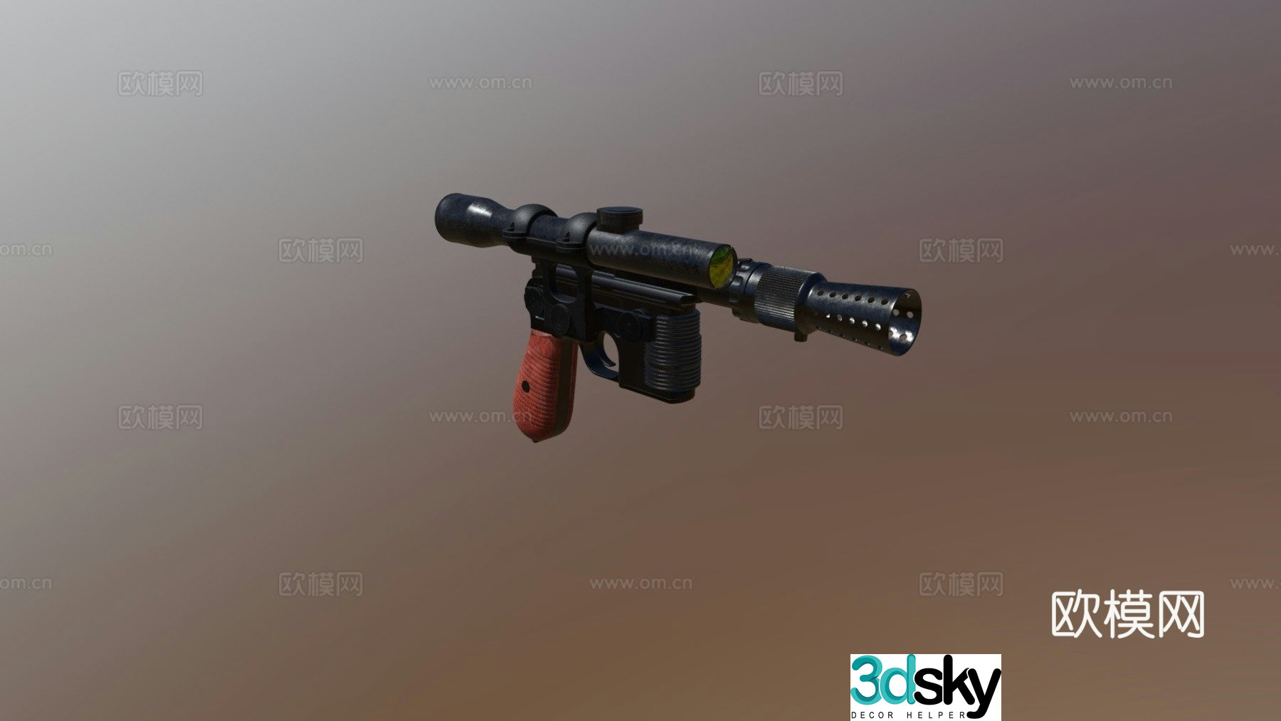 Han Solo's DL-44 heavy blaster 3d model