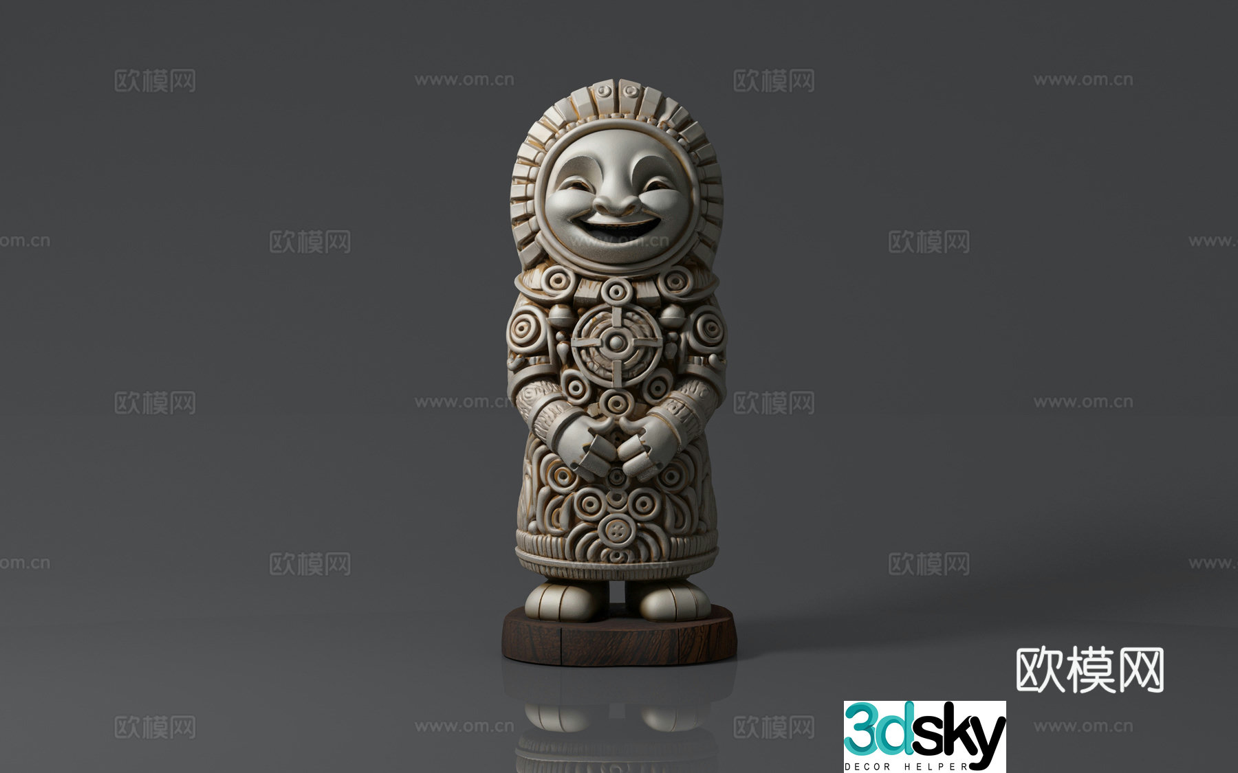 Strange sculptures character sculptures stone statues ancient civilization totem decoration stone pillars and stone tools 3D model