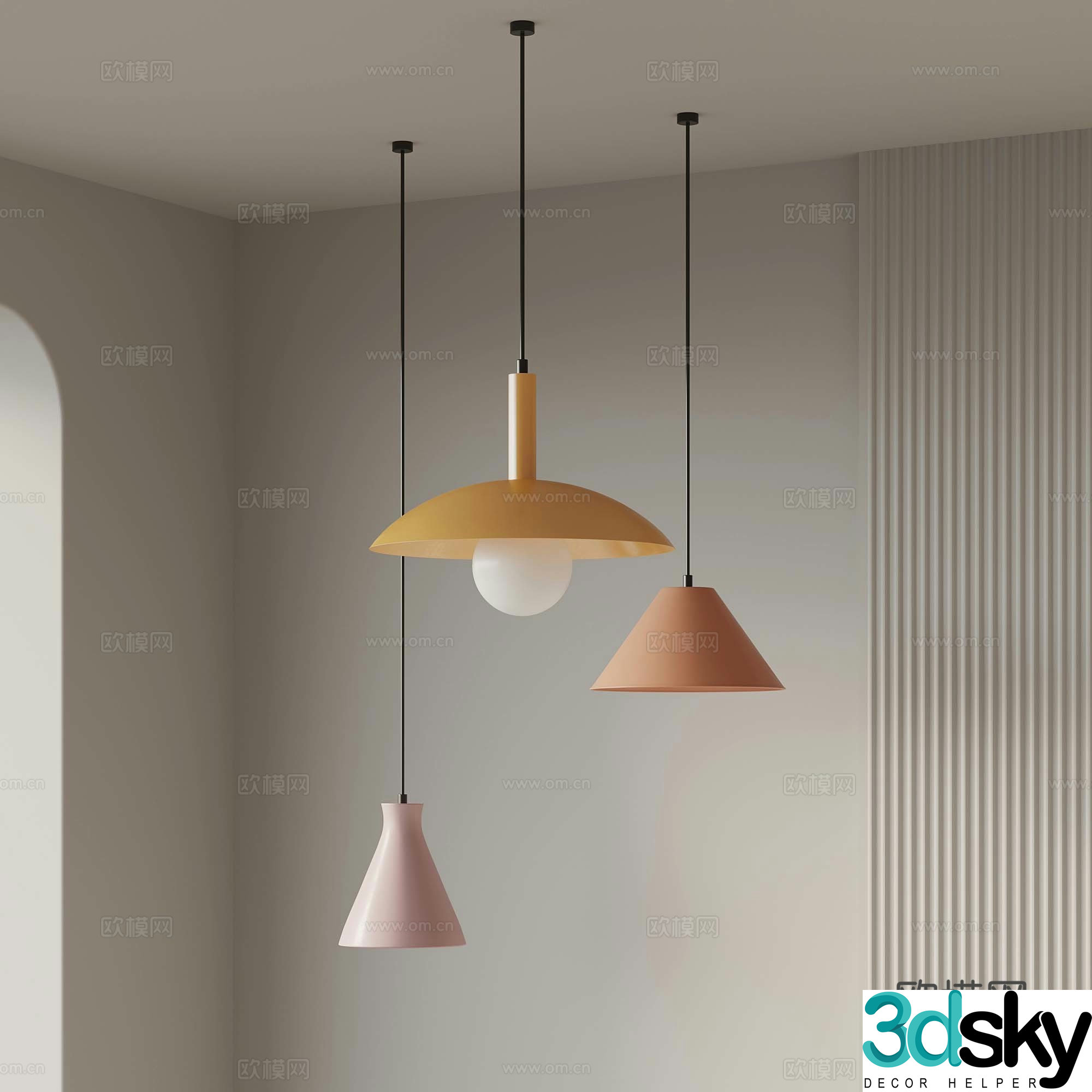 Modern chandelier Modern creative small chandelier 3d model