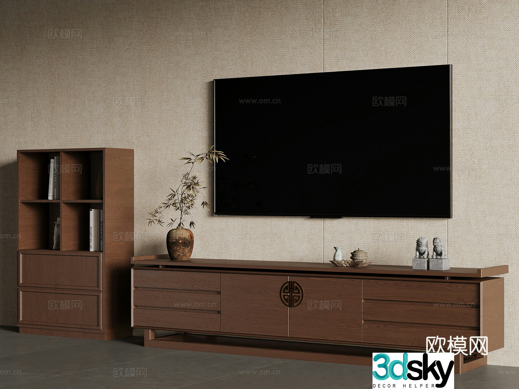 TV cabinet new Chinese TV cabinet 3D model