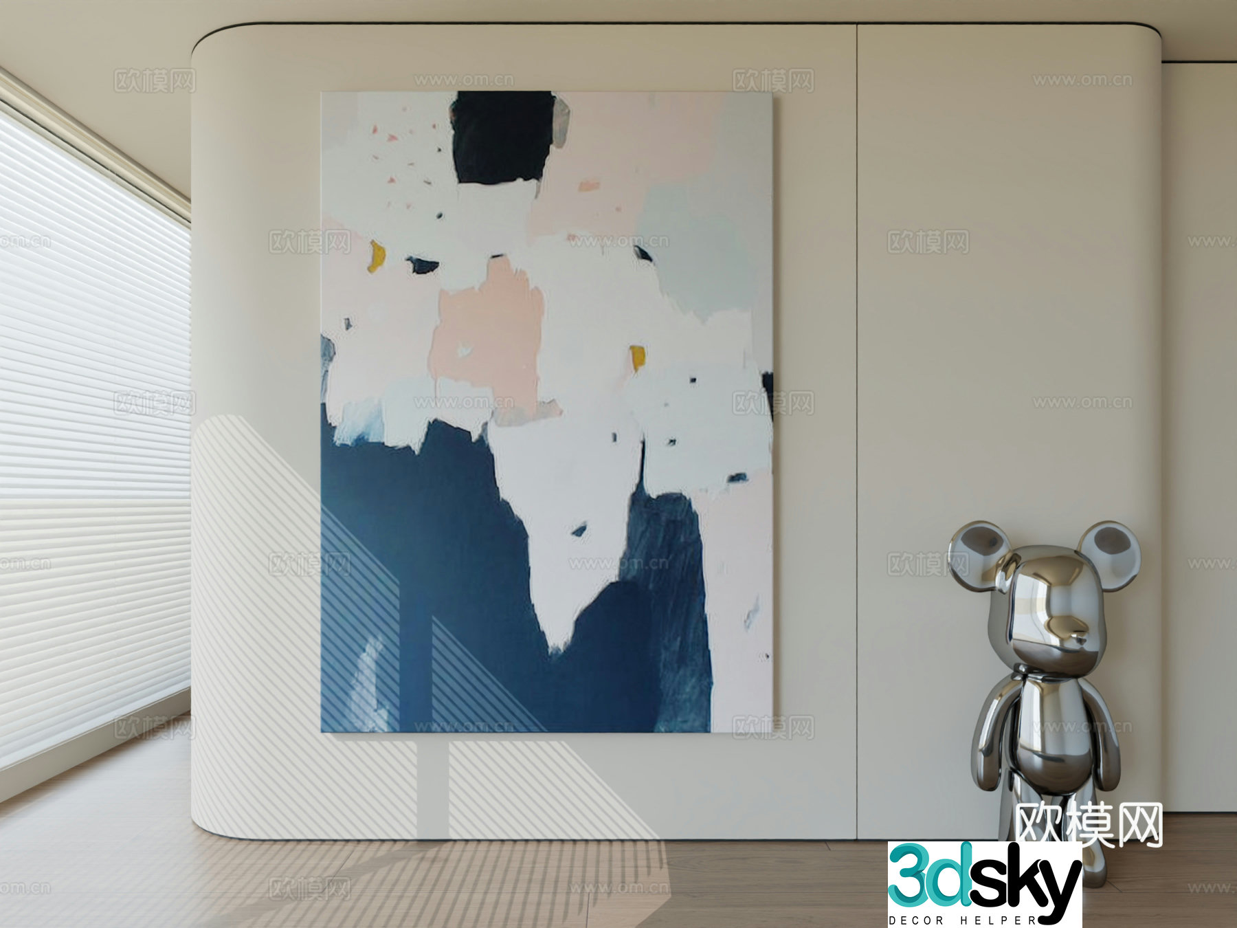 Modern minimalist hanging painting abstract art hanging painting 3d model