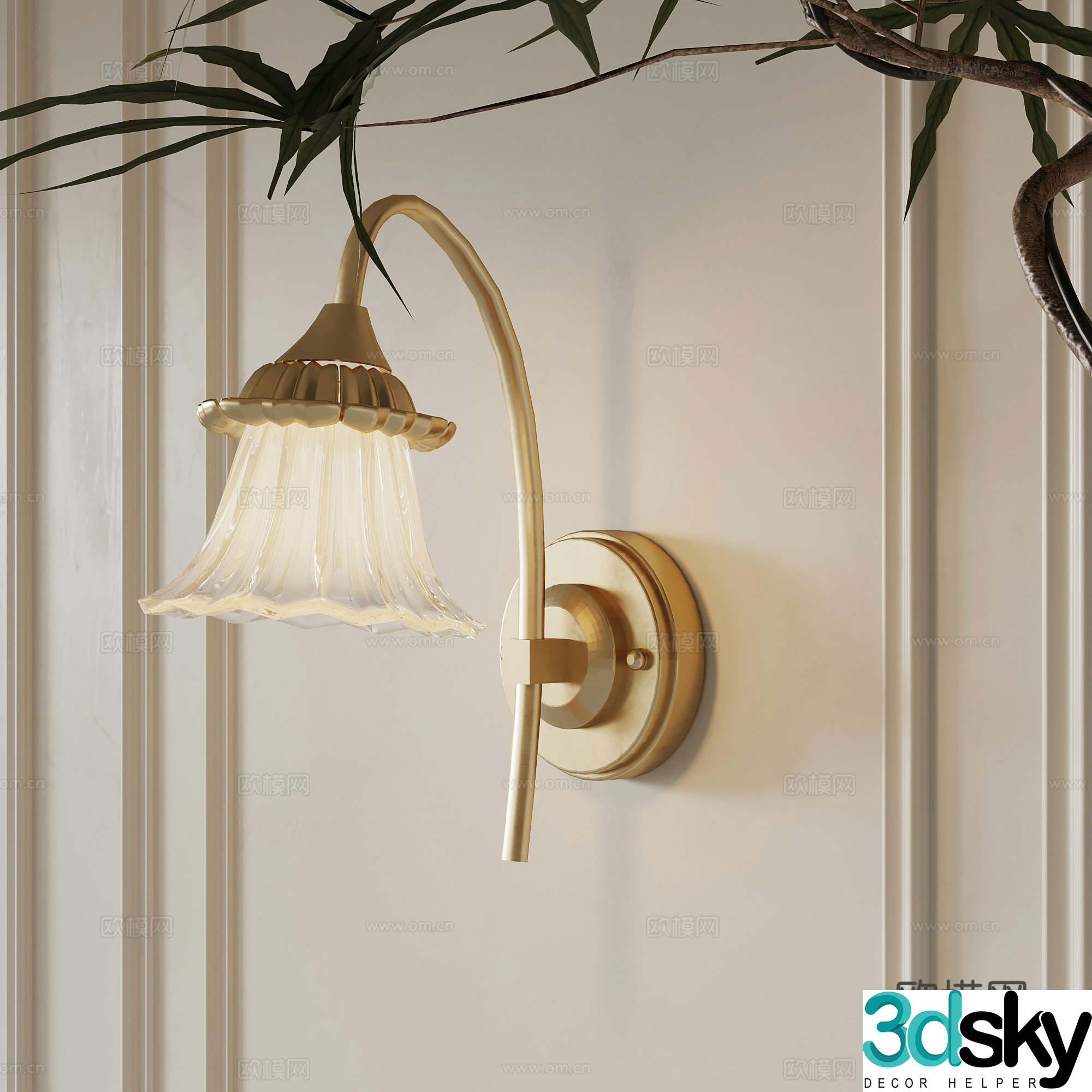 French wall lamp metal wall lamp artistic wall lamp 3d model