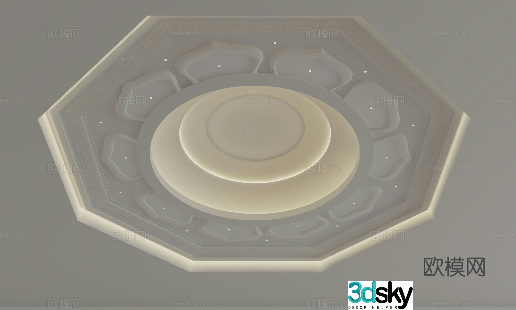 New Chinese style ceiling 3D model