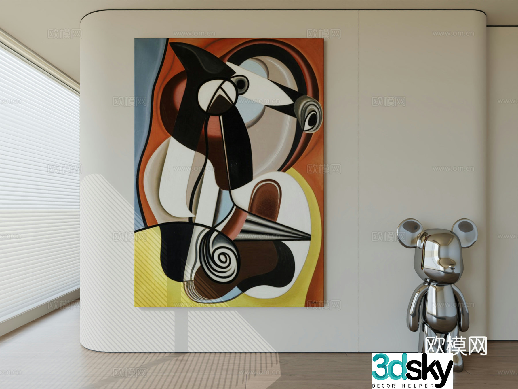 Modern minimalist hanging painting abstract art hanging painting 3d model