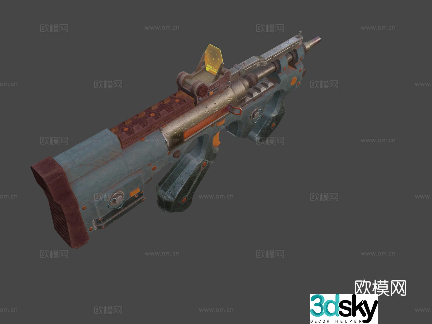 Sci-fi submachine gun 3d model