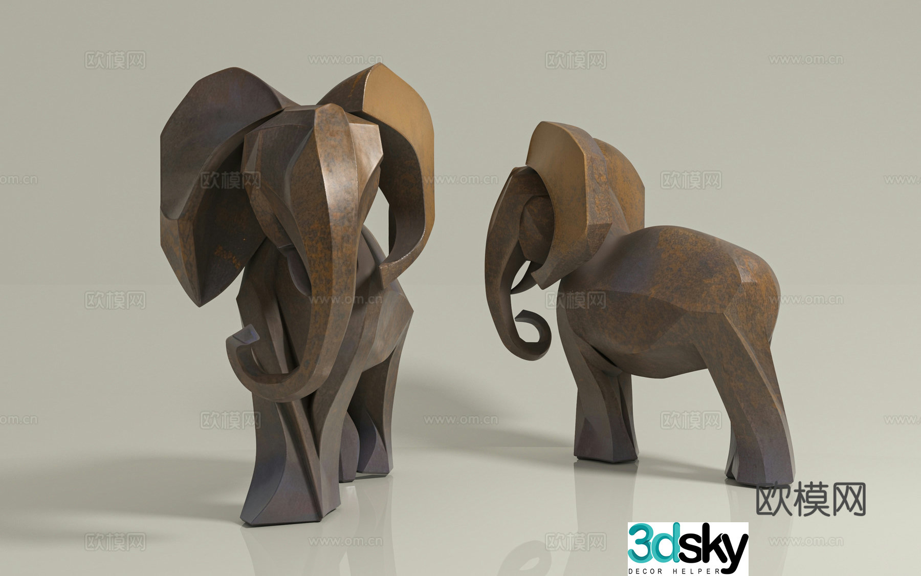 Elephant sculpture animal sculpture metal sculpture sculpture ornaments creative abstract art ornaments text 3d model