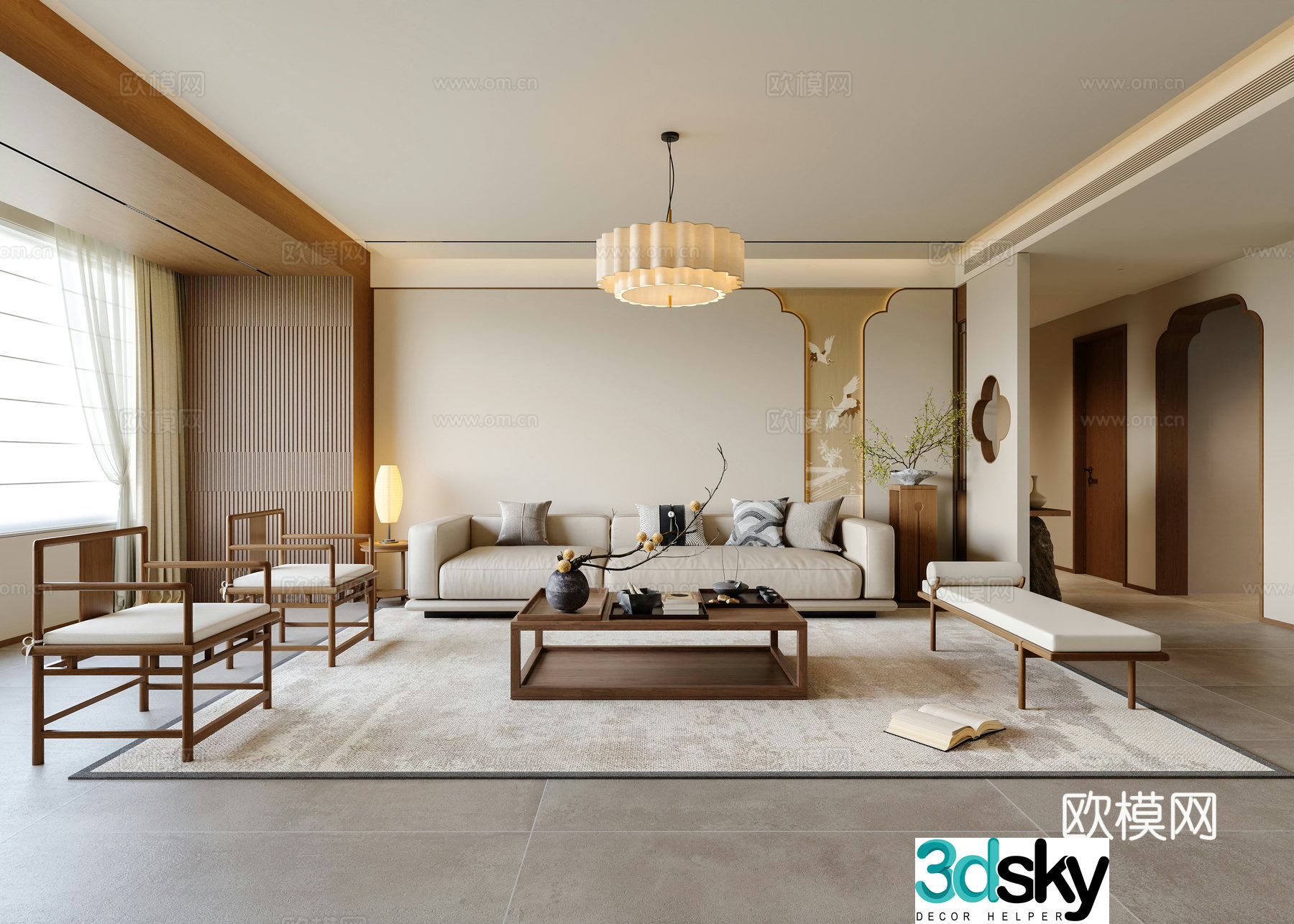 New Chinese style Songfeng Restaurant 3D Model