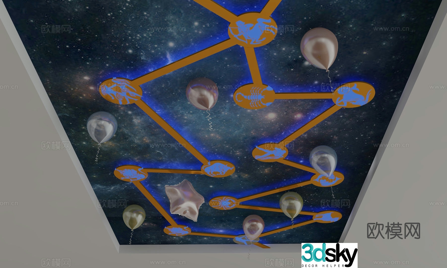 Modern ceiling 3d model
