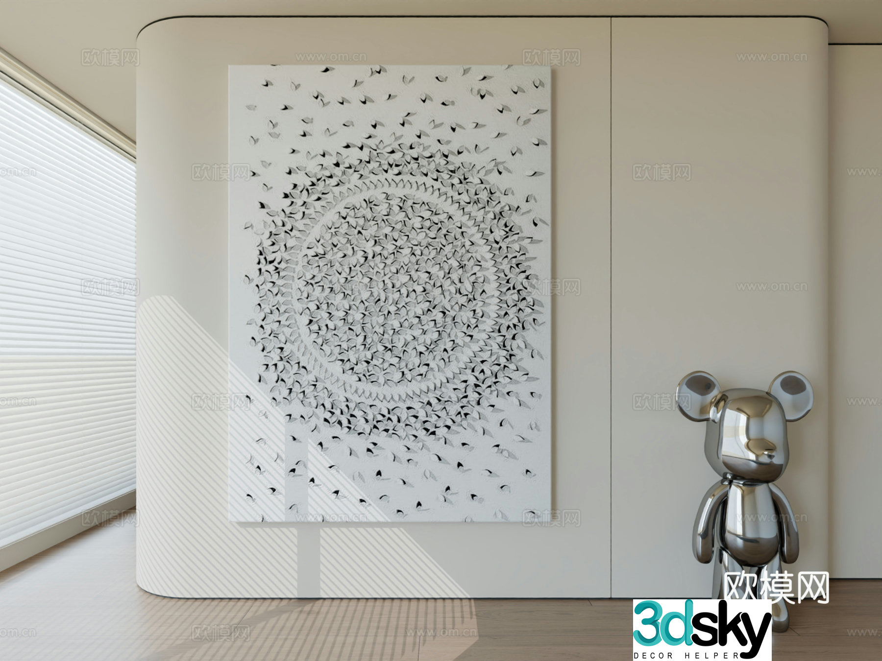 Modern minimalist hanging painting abstract art hanging painting 3d model