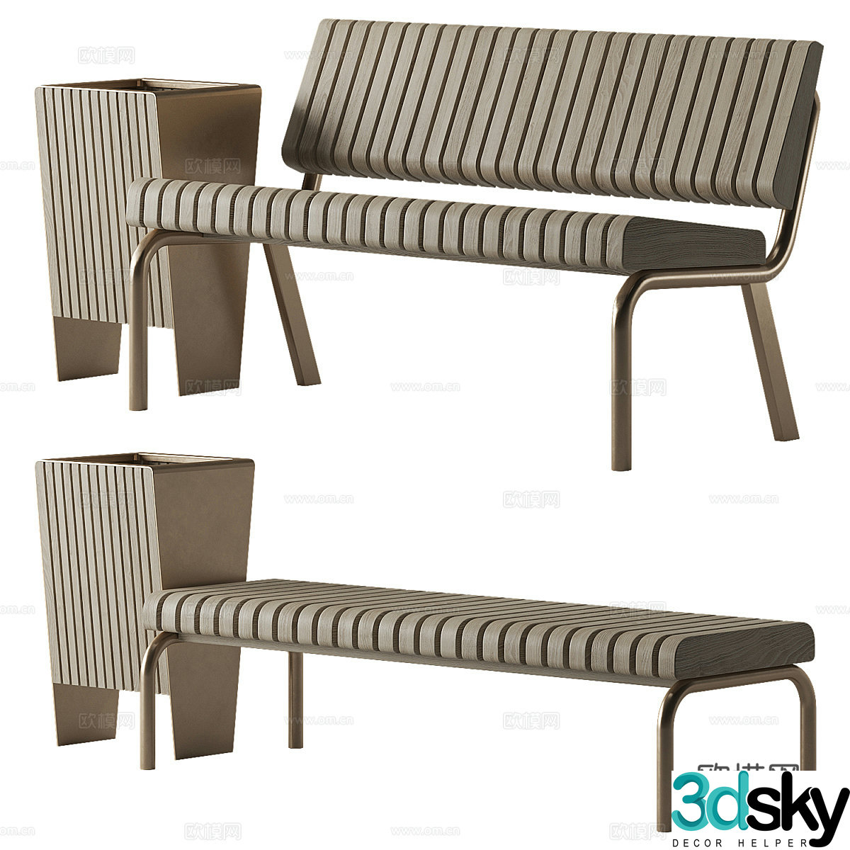 Public chair 3d model