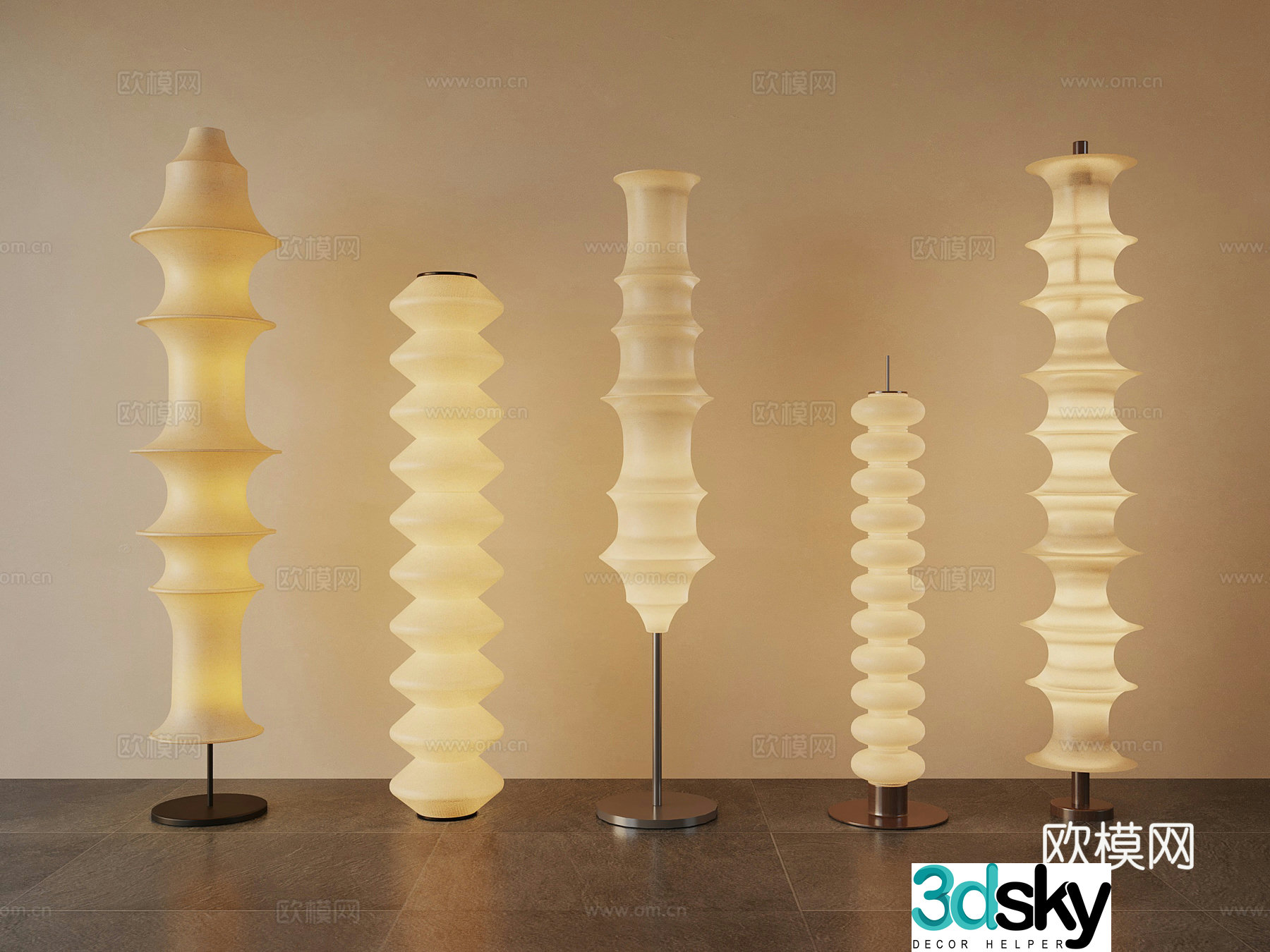 New Chinese style floor lamp modern floor lamp 3D model