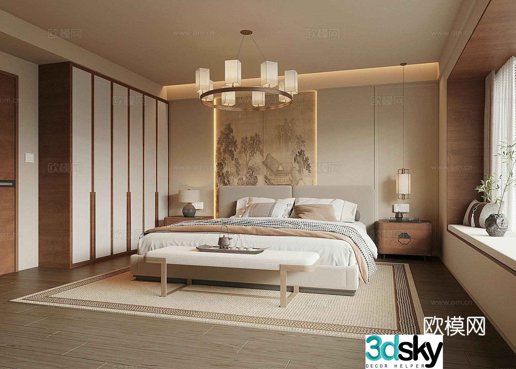 Song style home bedroom 3d model