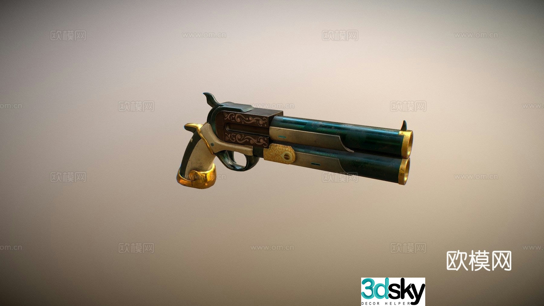 Decorative gun 3d model