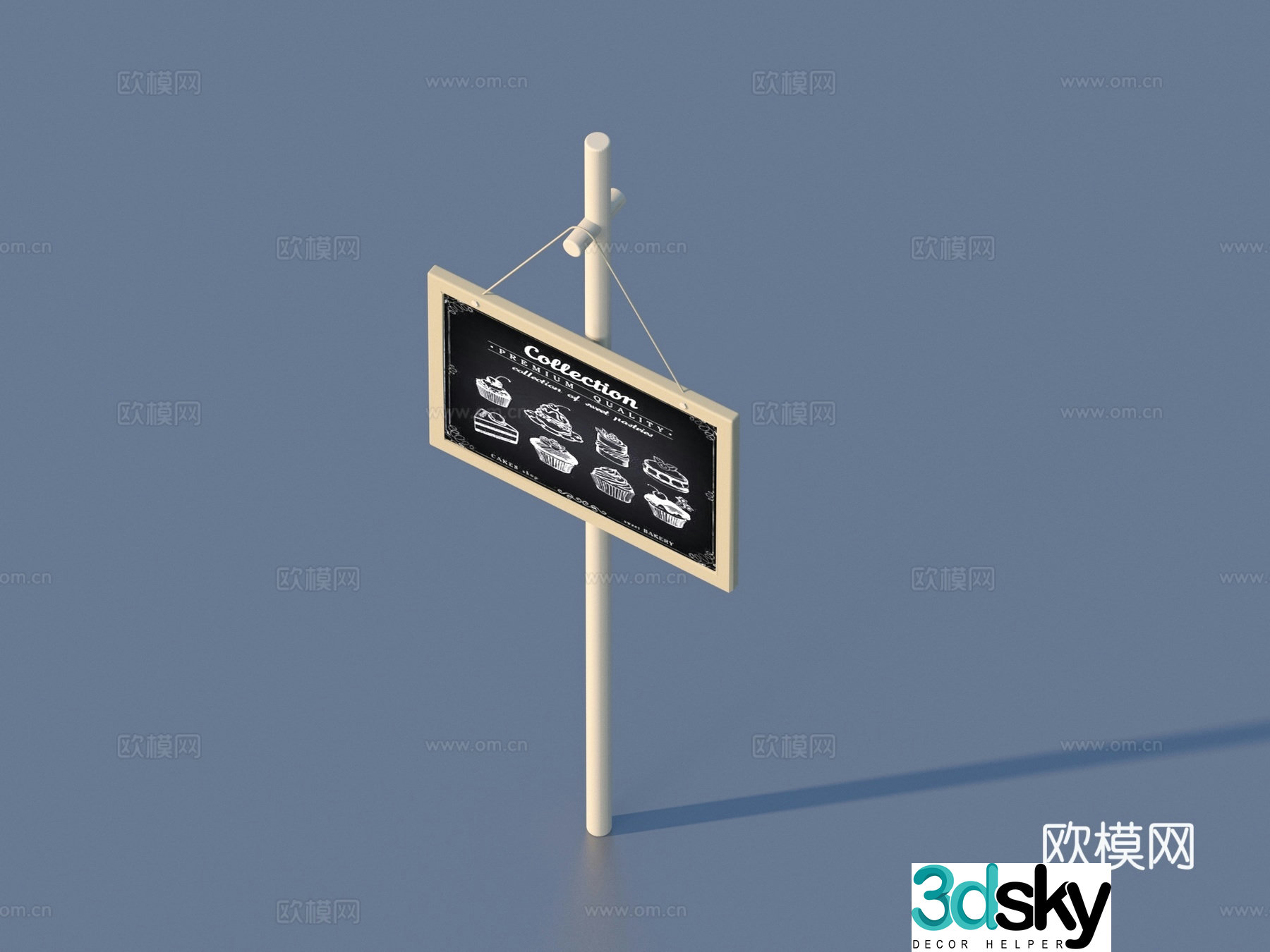 Billboard Shop Signboard Blackboard 3D Model