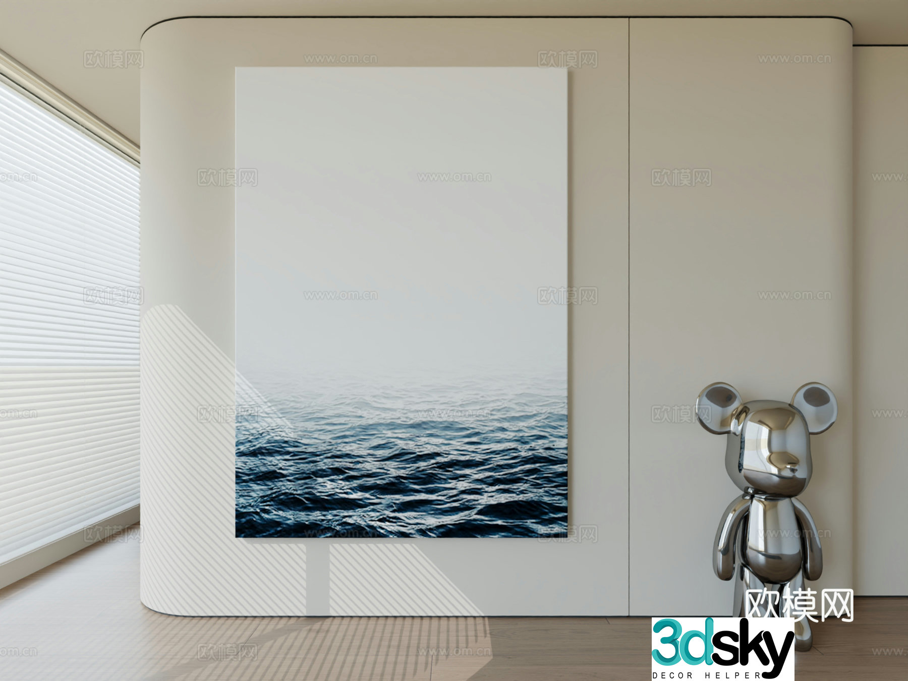 Modern minimalist hanging painting abstract art hanging painting 3d model