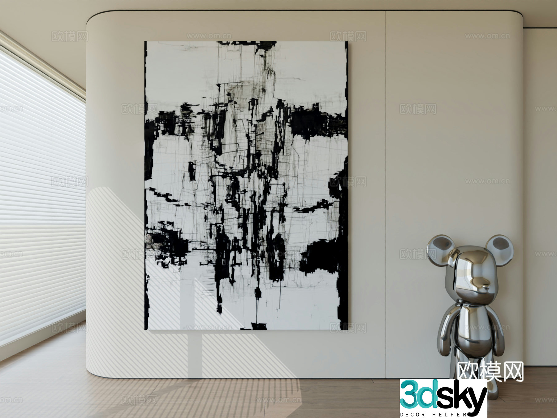 Modern minimalist hanging painting abstract art hanging painting 3d model