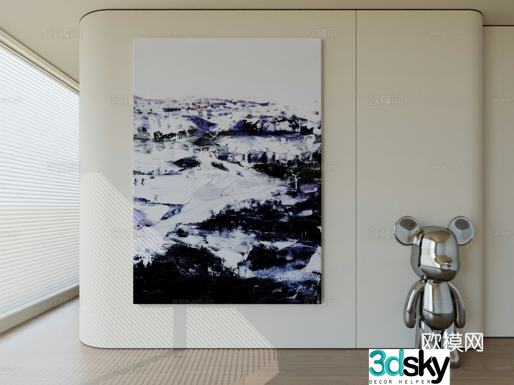 Modern minimalist hanging painting abstract art hanging painting 3d model