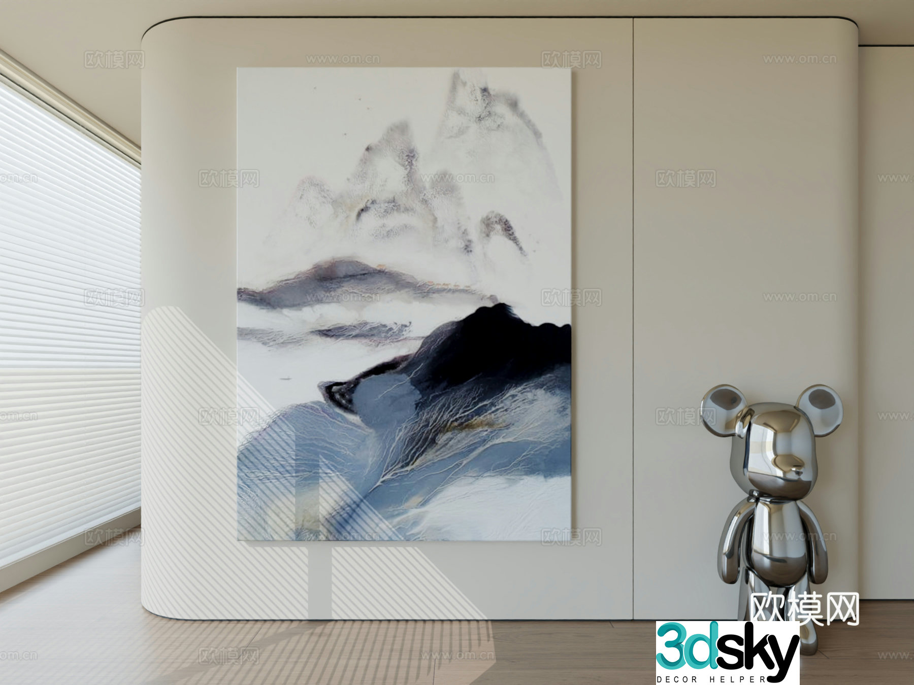 Modern minimalist hanging painting abstract art hanging painting 3d model