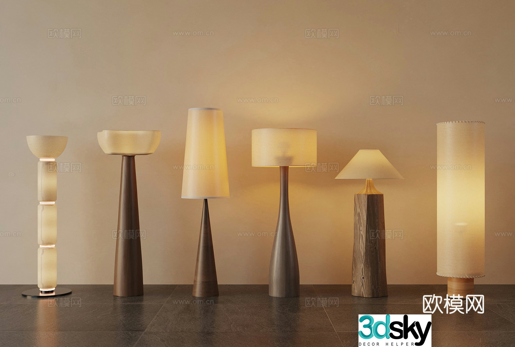 New Chinese style floor lamp modern floor lamp 3D model