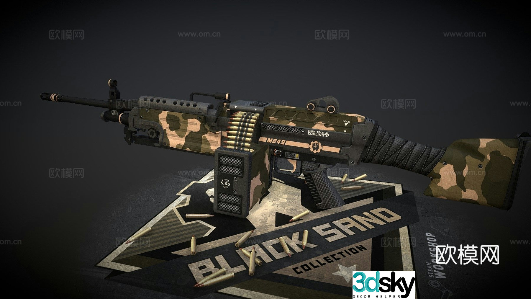 M249-Black Sand 3d model