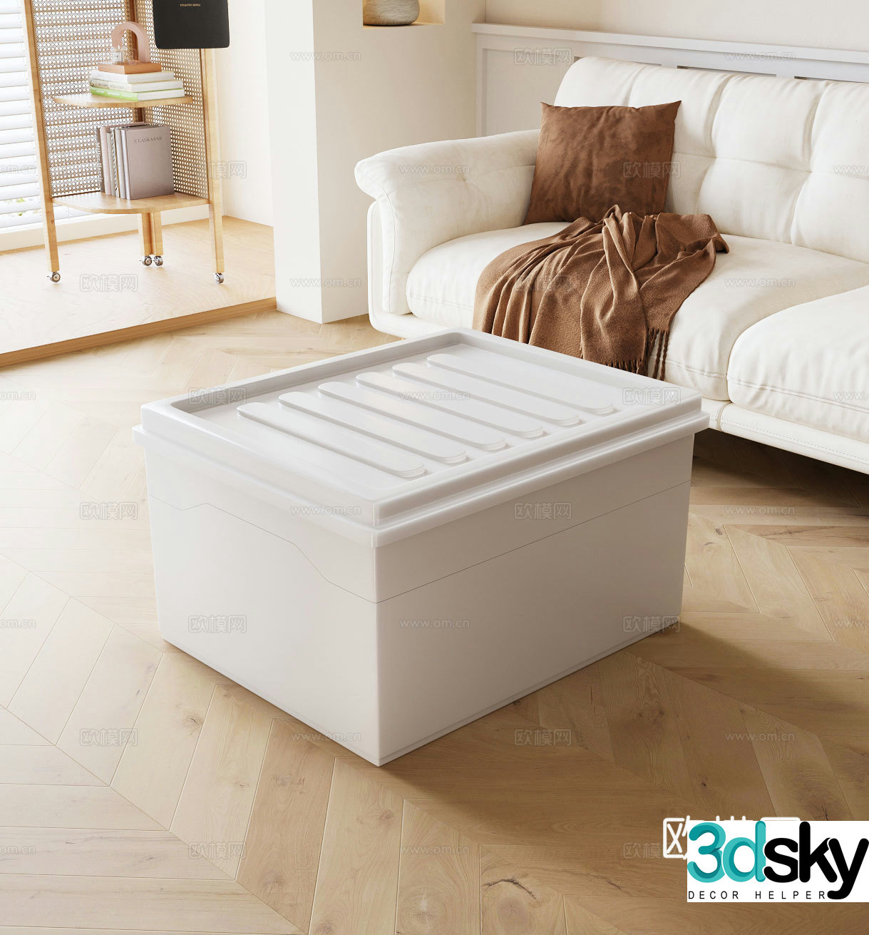 Plastic storage box 3D model