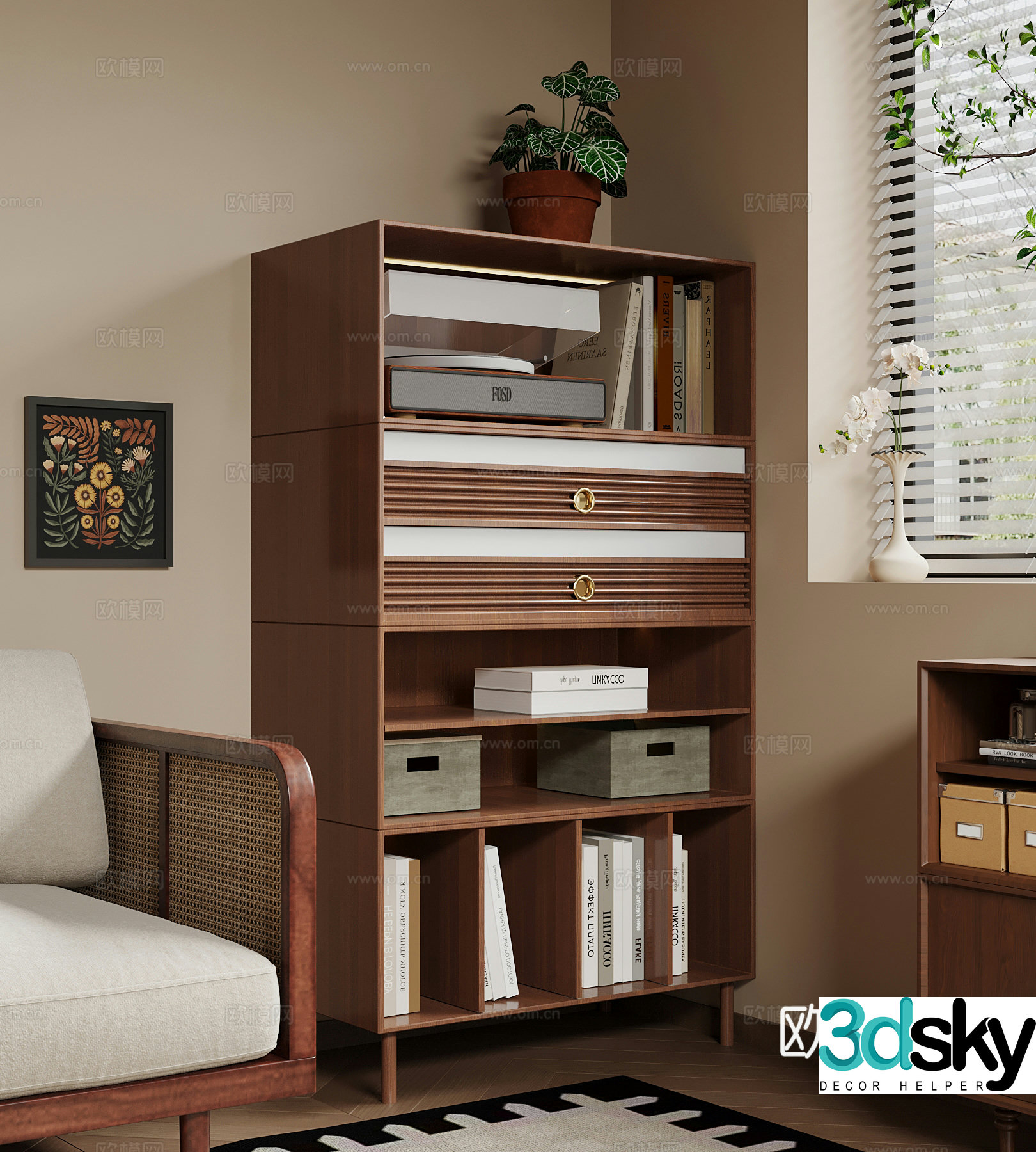 Storage cabinet ancient storage cabinet side cabinet 3D model