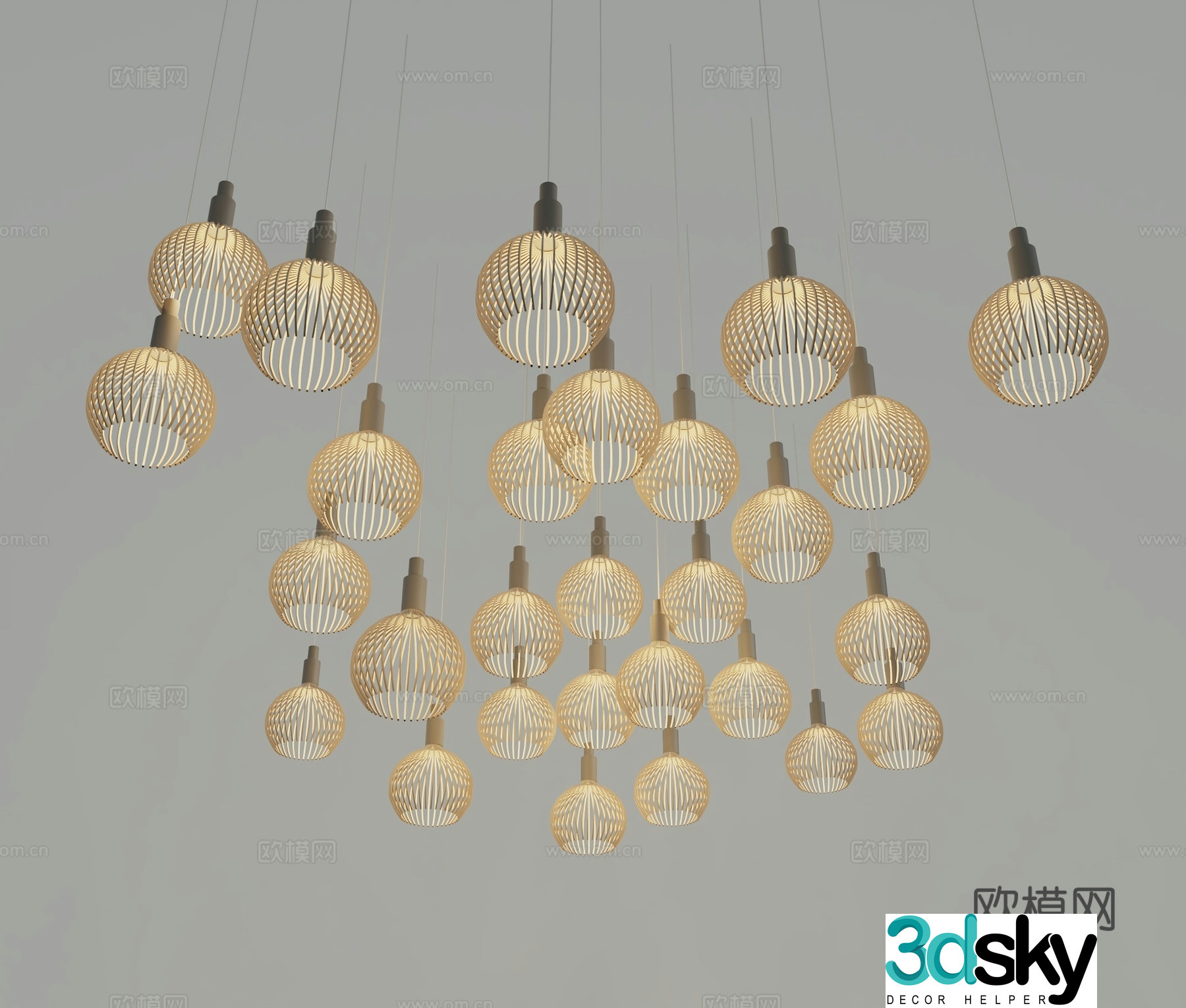 Modern chandelier 3d model