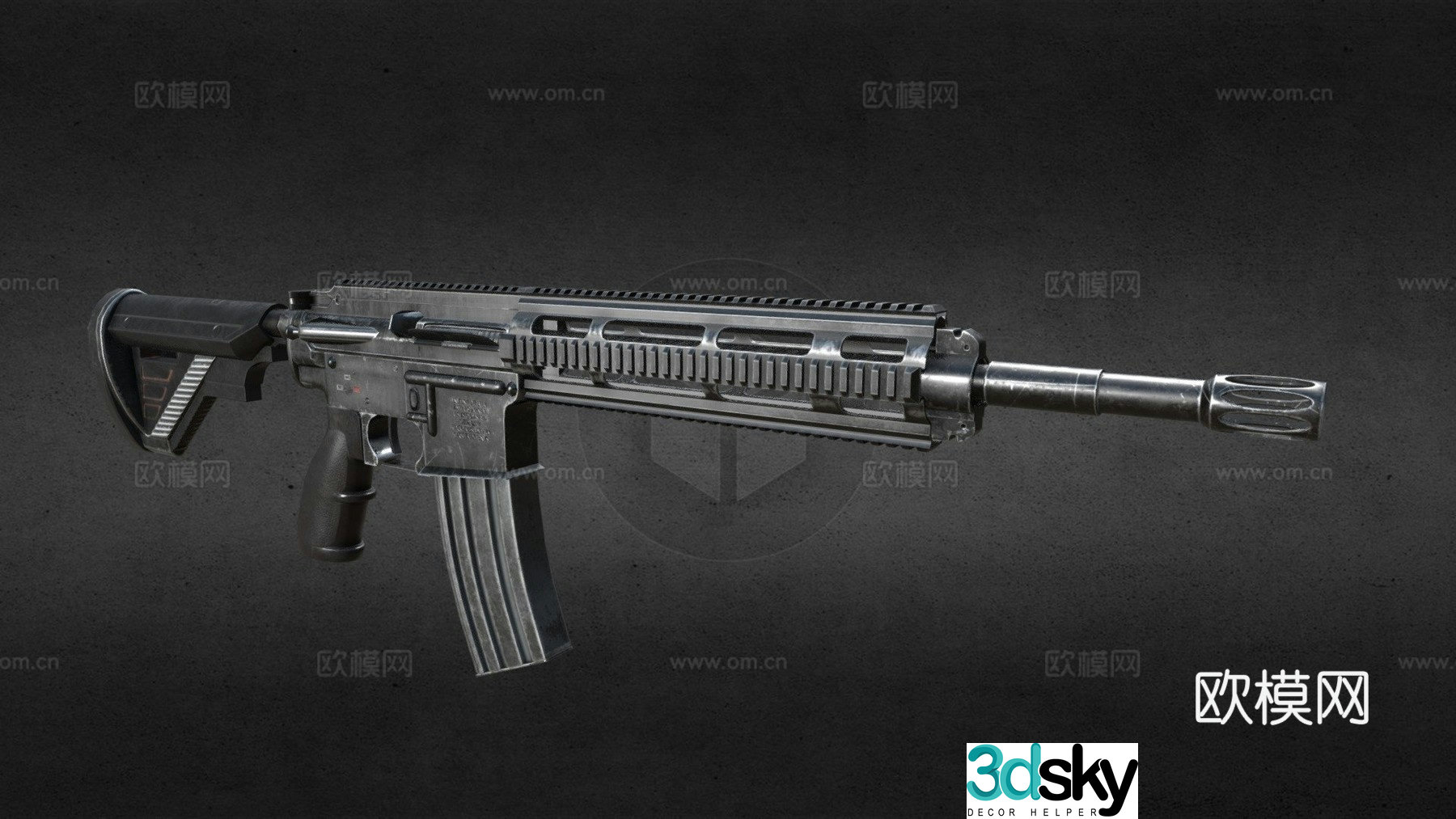 HK416 rifle 3d model
