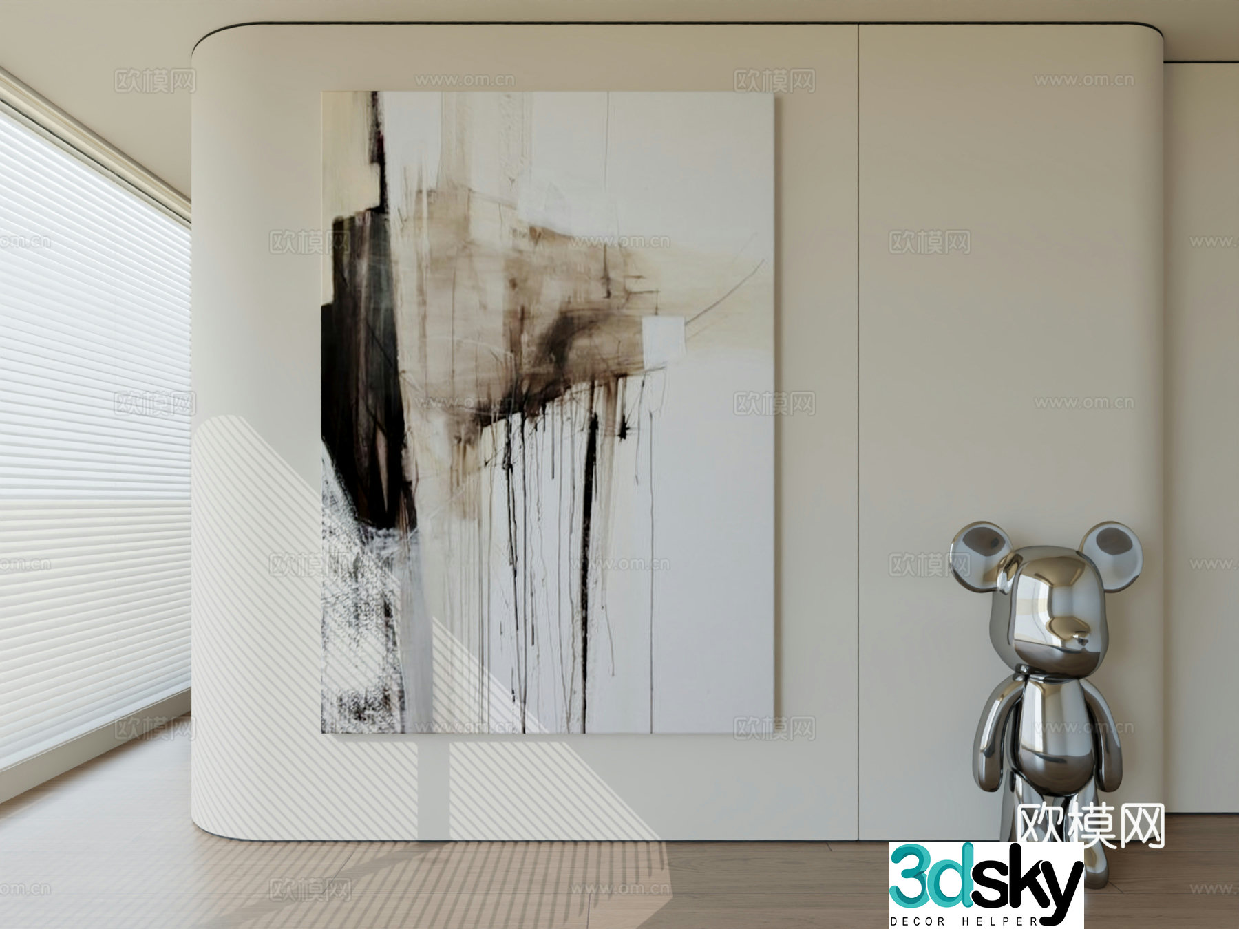 Modern minimalist hanging painting abstract art hanging painting 3d model