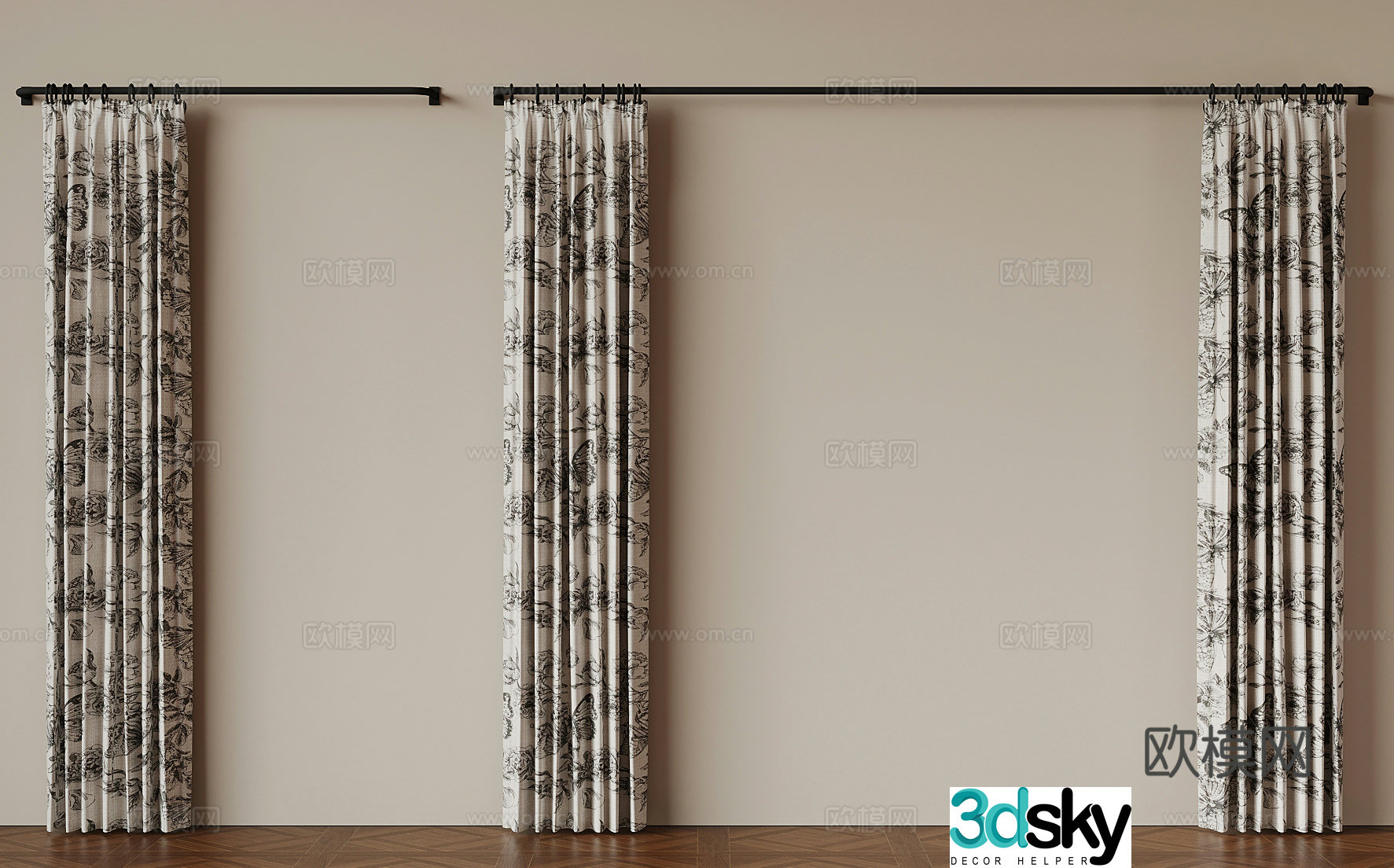 Curtain French Curtain 3D Model
