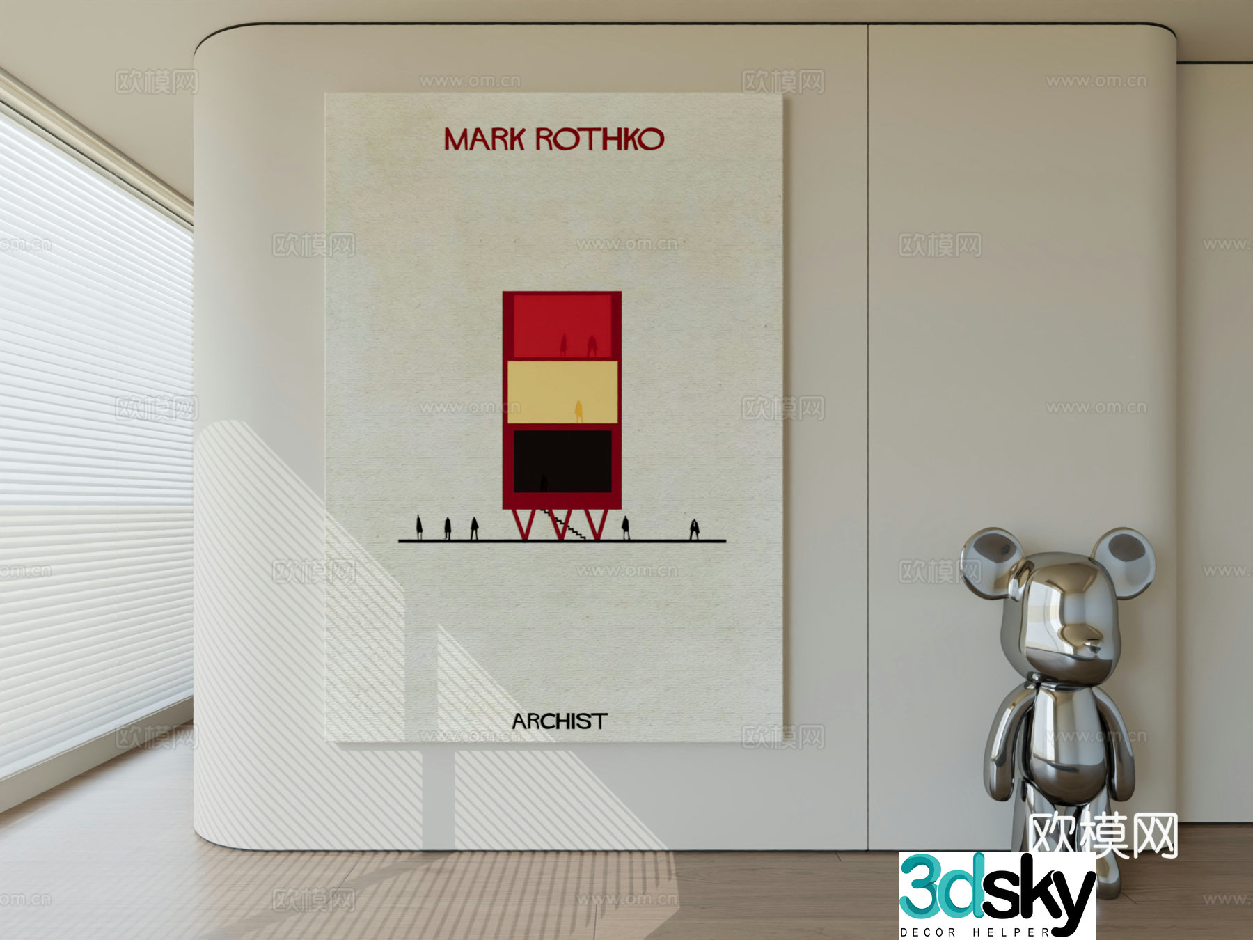 Modern minimalist hanging painting abstract art hanging painting 3d model