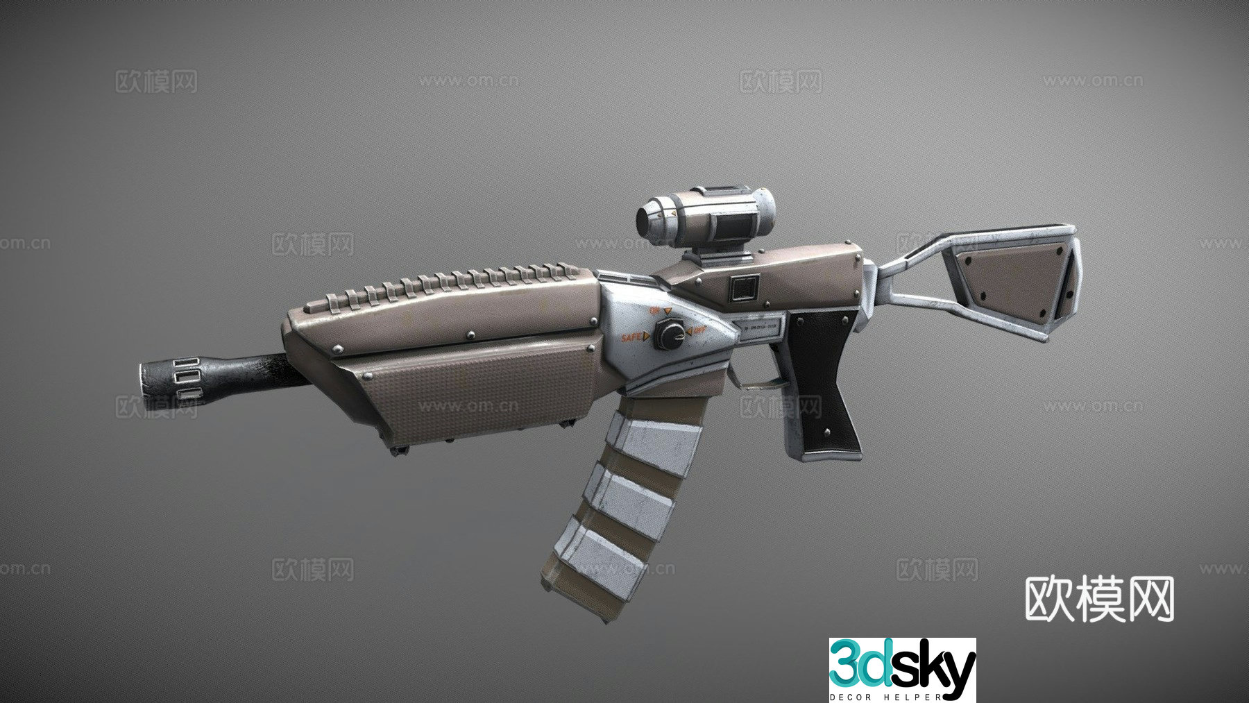 Sci-fi sniper battle rifle 3d model